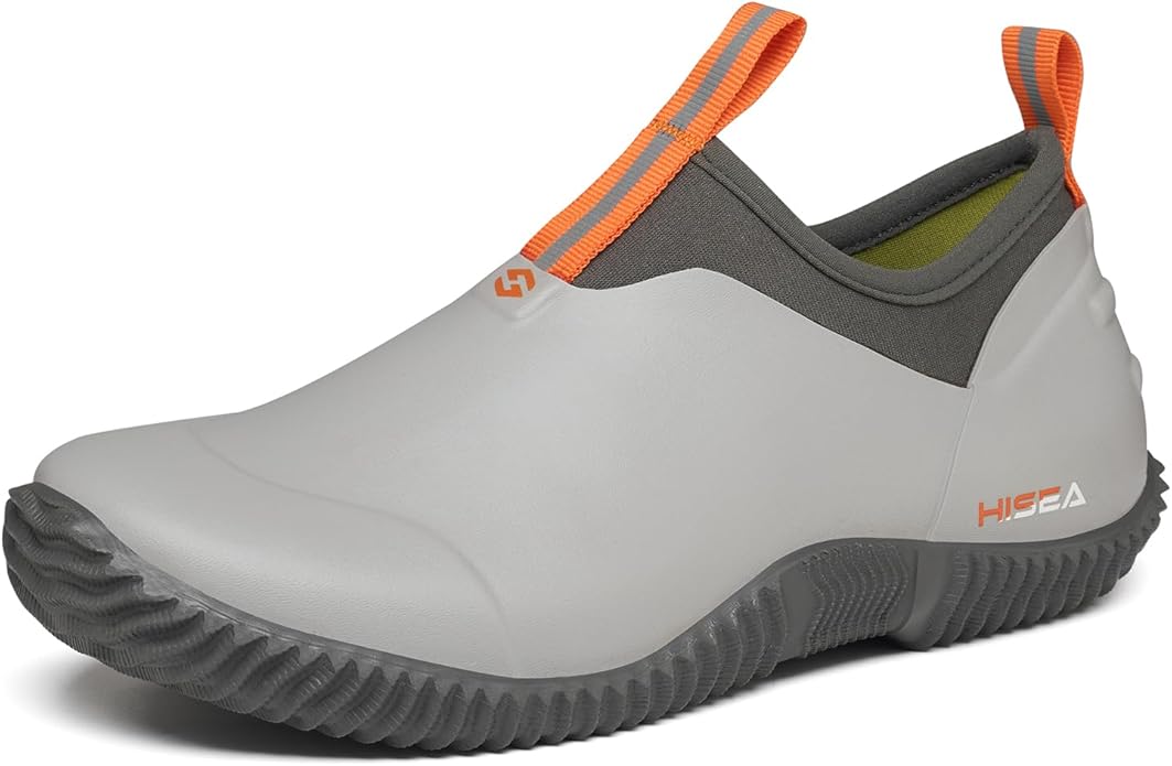 HISEA Waterproof Garden Shoes for Women Neoprene Slip-On Rubber Rain Footwear Short Ankle Booties