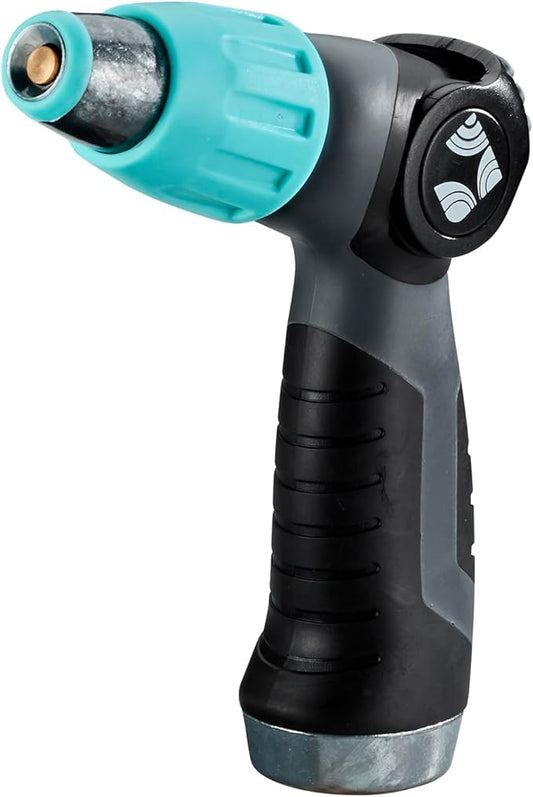 Garden Hose Metal Adjustable Water Jet Hose Nozzle 500001 with Thumb Control and Comfort Grip by New England Garden Tools for Cleaning, Watering Plants & Yards, Washing Cars & Pets