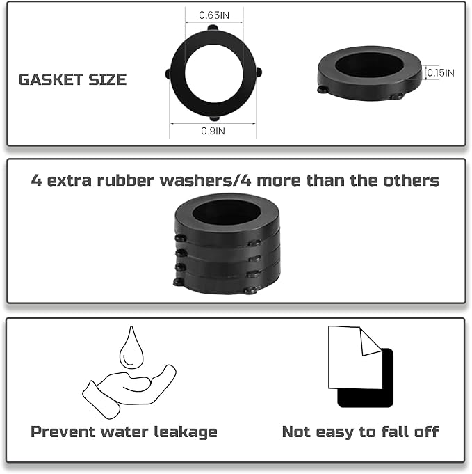 Hose Nozzle, Lichamp 2 Pack Heavy Duty Brass Fireman Style High Power Leak Proof Adjustable Garden Water Sprayer, Suitable for Car Wash, Patio Cleaning, Watering Lawn and Garden, Shower Pets (Black)