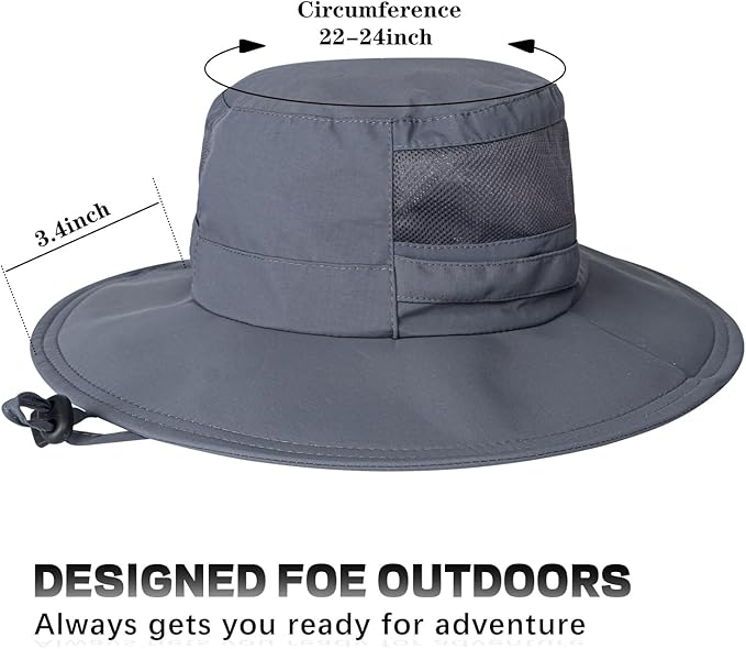 Sun Hat for Men/Women, UPF 50+ Fishing Hat,Waterproof Wide Brim Bucket Hat Foldable Boonie Hat for Hiking Garden Safari Beach