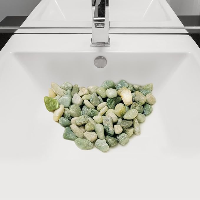 40 lbs Jade River Rocks for Garden, 1-2 Inch Polished Stones, Decorative Pebbles for Plants Outdoor, Vases, Backyard, Craft and Landscaping