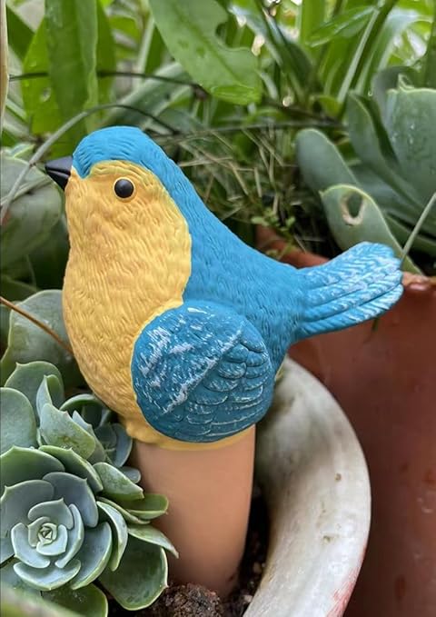 4 Pcs Bird Shape Plant Watering Globes, Terracotta Watering Spikes Suitable for Indoor and Outdoor, Vacation Self Watering Planter Insert (Bird)