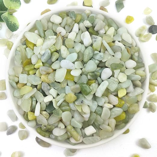 10LB Succulent and Cactus Jade Pebbles, 3/8 Inch Natural Decorative Polished Stones, River Rocks for Indoor Plants, Vases, Planters and Outdoor Gardening