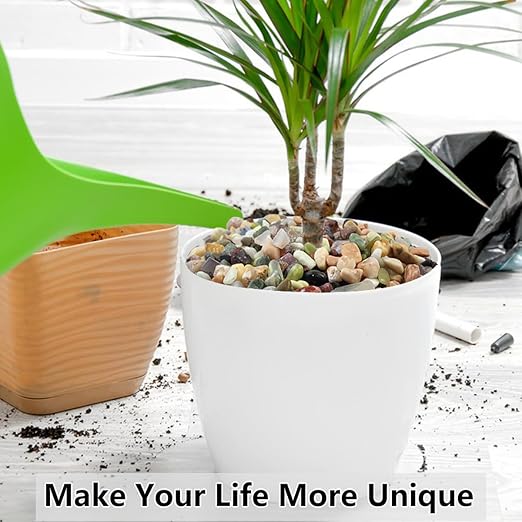 10LB Succulent and Cactus Colorful Pebbles, 3/8 Inch Natural Decorative Polished Stones, River Rocks for Indoor Plants, Vases, Planters and Outdoor Gardening