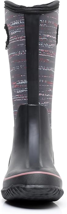 WTW Mid Calf Rain Boots for Women - Waterproof Insulated Neoprene Mud Boots Outdoor Hunting Garden Boots