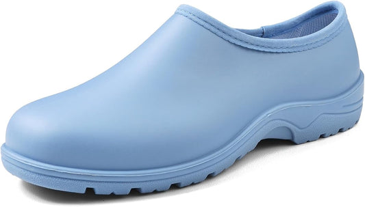 DKSUKO Waterproof Garden Shoe for Women Outdoor Slip-On Rain Boots Short Ankle Work Shoes and Garden Clogs with Comfort Insole