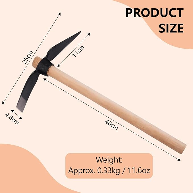 Gardening Pick Axes, Heavy Duty Pick Axe Hand Tool Pickaxe Mattock Hoe with Wooden Handle Mattock Pick Multipurpose Hand Tool for Outdoor﻿