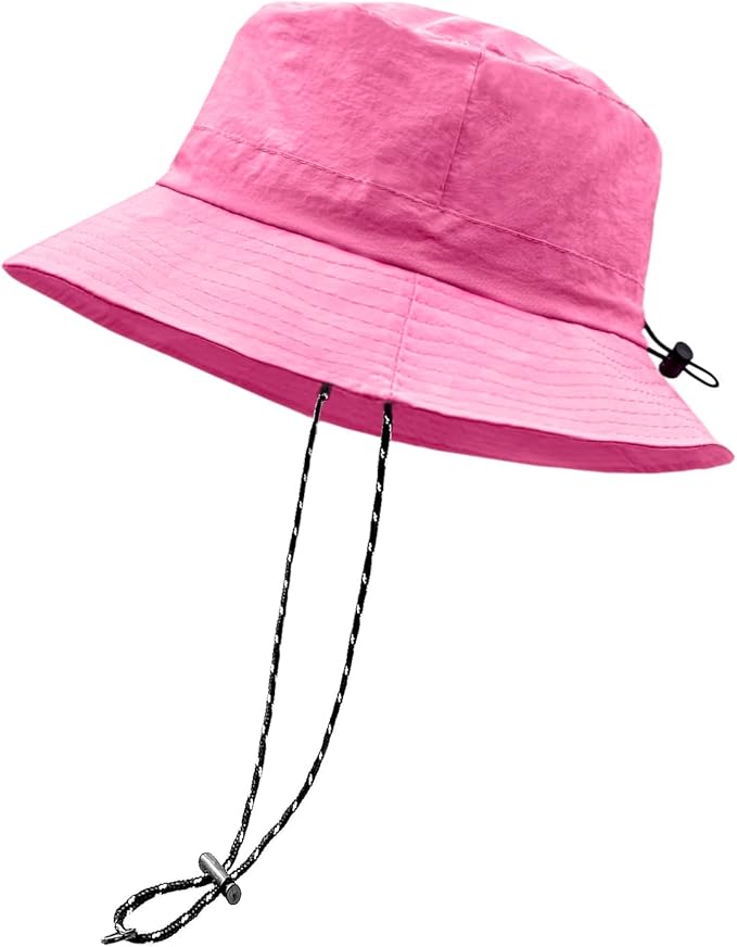woogwin Waterproof Bucket Rain Hat with Chin Strap Quick Dry Packable Boonie Sun Hat Safari Hat UV Protection