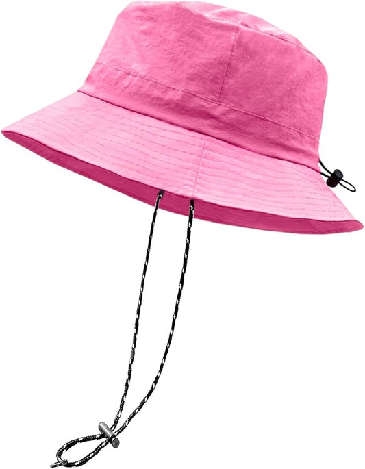 woogwin Waterproof Bucket Rain Hat with Chin Strap Quick Dry Packable Boonie Sun Hat Safari Hat UV Protection