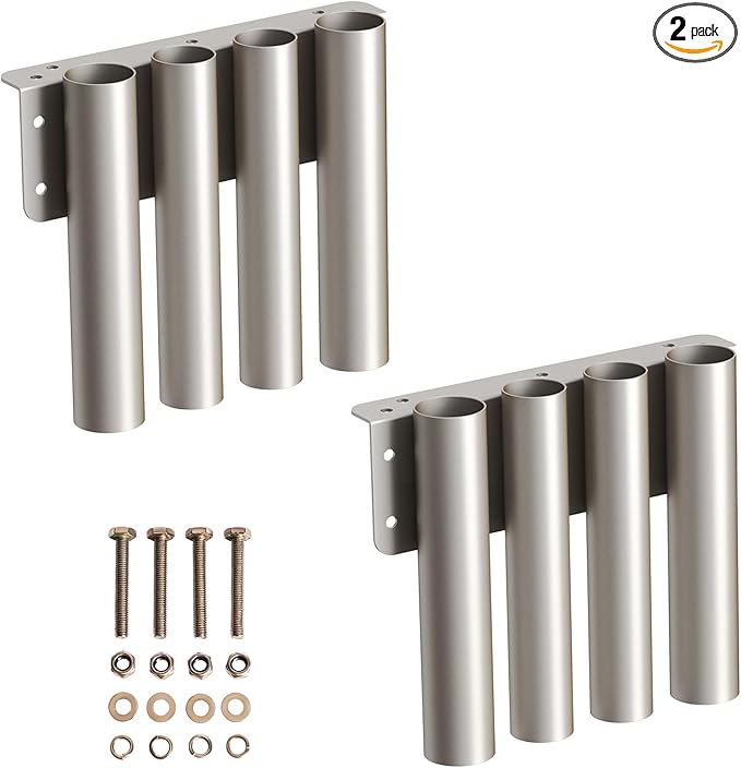 Wyckoff Heavy Duty 8-Hole Shovel Holder for Truck Bed & Trailer, Commercial Grade Steel Rack for Rake & Shovel, Secure Tool Box Mount Prevents Highway Loss for Landscaper, Gardener & Contractor