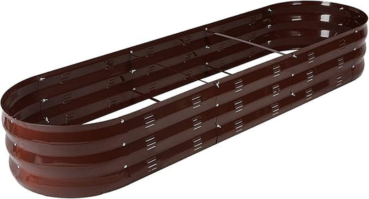 GADI Raised Garden Bed Kit for Vegetables Flower Galvanized Metal Planter Boxs Designed for Easy DIY and Cleaning Not Twist Or Rot (Brown)