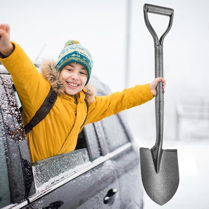 All Metal Shovels for Digging Gardening - 30in Small Shovel Spade with Short D Handle and Steel Blade - Perfect for Camping Planting Overlanding