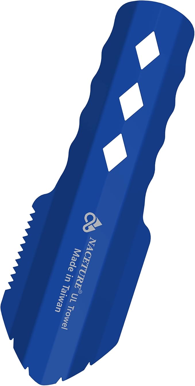 NACETURE Ultralight Backpacking Trowel Aluminum Shovel Small Potty Multitool with Longer Handle Design Essential for Hiking, Camping and Survival Bags(Black 1 Pack)