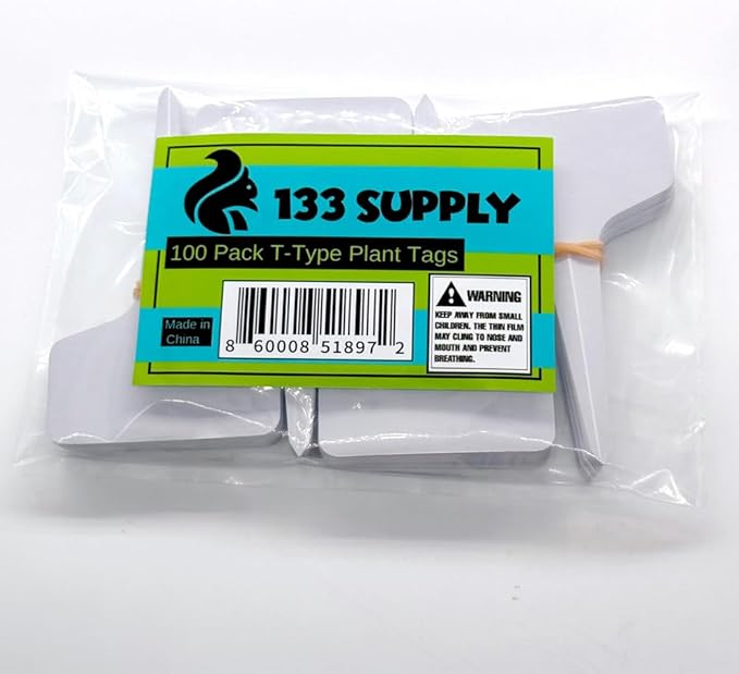 100 Pack Plastic T-Type Plant Labels (NO PENS) Waterproof Garden Marker Plant Markers Outdoor Indoor Herb Garden Labels Plant Tags Nursery Tags