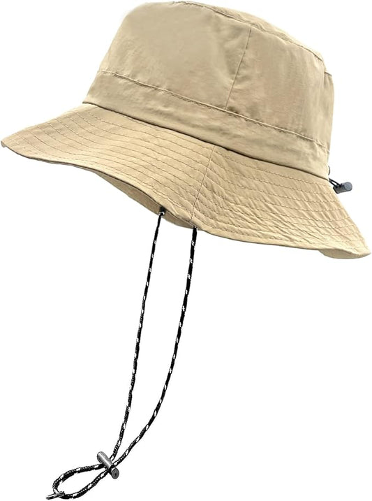 woogwin Waterproof Bucket Rain Hat with Chin Strap Quick Dry Packable Boonie Sun Hat Safari Hat UV Protection