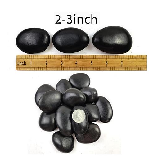 Polished Black River Rocks - 2-3 inch 20LB High Polished Decorative Pebbles, Stones for Landscaping, Natural River Rocks for Outdoor Décor, Plants,Vase Filler,Fish Tank