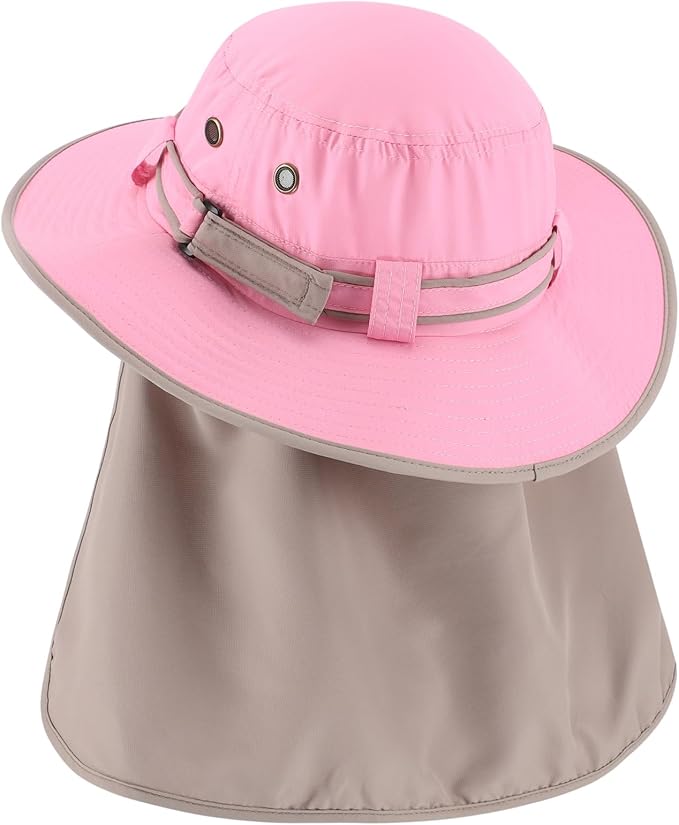 Home Prefer UPF50 Mens Sun Hat with Neck Flap Quick Dry UV Protection Cap Womens Wide Brim Fishing Hat Neck Flap Beach Garden
