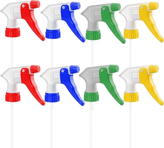 Spray Bottle Nozzles Plastic Heavy Duty Trigger Spray Nozzle 8Pcs Replacement Head Leak Proof Water Bottle Spray Nozzles Adjustable Head Sprayer