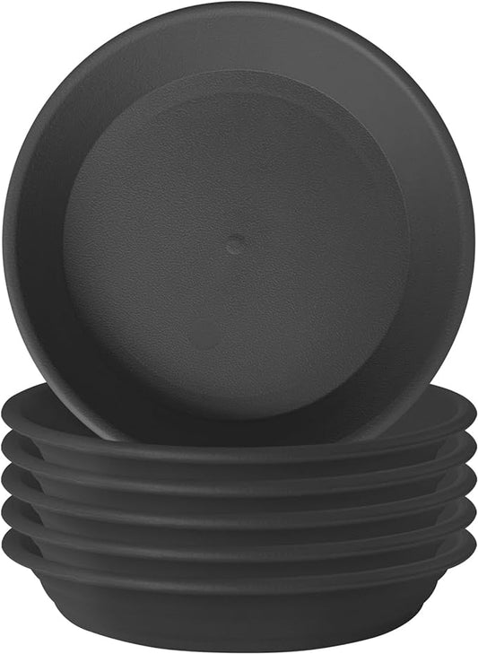 6 Pcs Plastic Plant Saucer Trays 7.5" (5.9" at Base), Single Size, Strong 6 8 10 12 inch Plant Water Catcher Tray for Pots Indoors Planter Drainage Drip Dish Potted Flower Bottom Plate Outdoor
