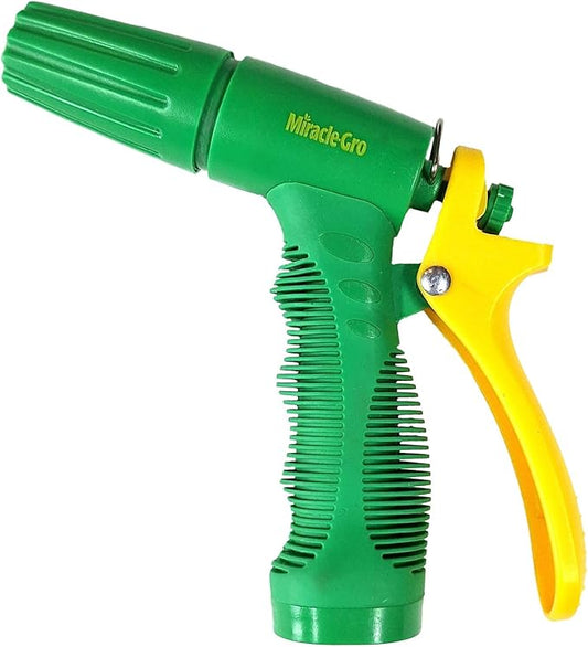 Miracle-Gro Adjustable Garden Hose Spray Nozzle – Lightweight Hose Nozzle with Ergonomic Grip, Locking Lever, and Multiple Spray Patterns for Watering, Gardening, Cleaning, and Outdoor Use