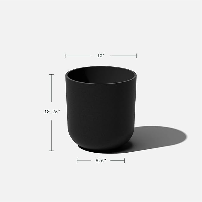 Veradek Round Black Plastic Planter Pots for Indoor/Outdoor Garden Use, with Drainage Holes, Suitable for Small to Large Succulent Plants, Flowers, Modern Interior Plants