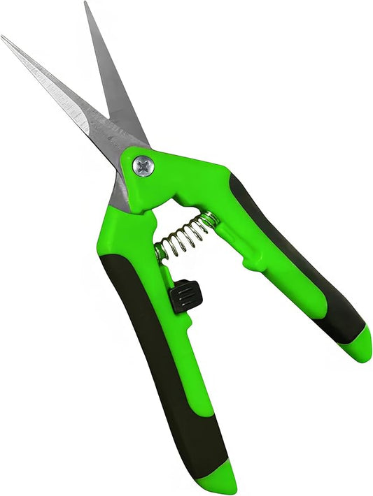 GARDEN GURU Razor Sharp Snip – Professional Garden Pruning Shears Trimmers Scissors – Super Sharp Micro-Tip Precision Stainless Steel Blades - Easy on Arthritic Hands - Soft Ergonomic Rubber Handles