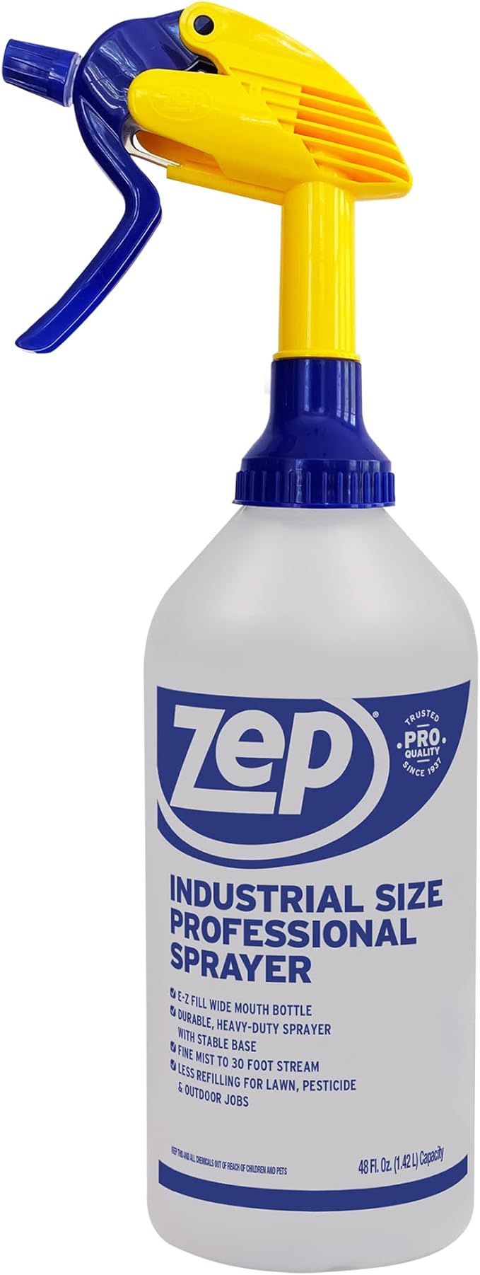 Zep Industrial Sprayer Bottle - 48 Ounces (Case of 8) C32810 - Up to 30 Foot Spray, Adjustable Nozzle