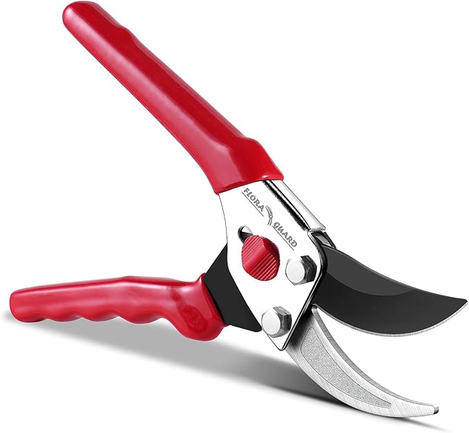 Flora Guard Garden Shears 8.5" Bypass Pruning Shears, Professional Ultra Sharp Sk5 Steel Garden Clippers, Heavy Duty Plant Cutting Scissors Tools Supplies, Hedge Branch Trimmer, Super Durable