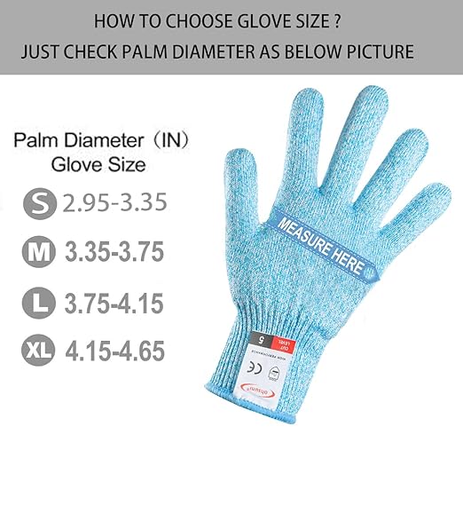 Cutting Gloves, 2 Pairs of Cut Resistant Gloves Food Grade, Cut Resistant Gloves for Kitchen, Oyster Shucking, Fish Fillet Processing, Carving Wood and Gardening(Small-Blue)