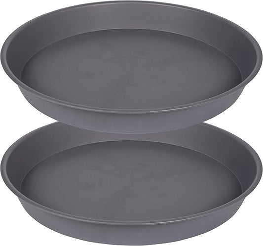 2 Pack of Bird Bath Bowl 12", 1.6" Depth, 10 12 inch Birdbath Bowls Dish Only for The Garden, Large Plant Saucer (12", Gray)