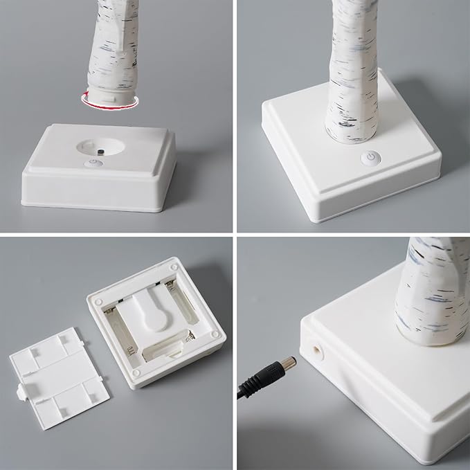 4th of July Patriotic Decorative DIY Artificial Tree Lamp, 24 LED Birch Tree Lights, Battery/USB Operated Fourth of July Independence Day Lighted Tree for Home Table Party Decor（Colorful）