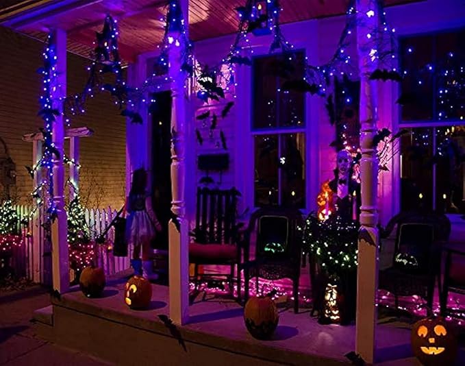 kemooie 500 LED Outdoor Fairy String Lights, 164 FT 8 Lighting Mode Plug in String Waterproof Light, for Outdoor Birthday Christmas Wedding Party Garden Balcony Decor (Purple)