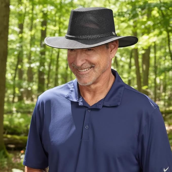 American Hat Makers Cabana Wide Brim Sun Hat | Handcrafted, Breathable, UPF 50 & Water-Resistant | Perfect for Outdoors