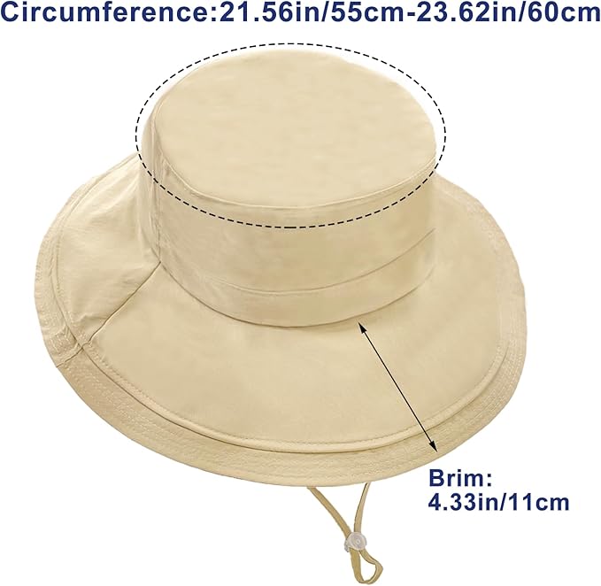 Sun Hats for Women Wide Brim Ponytail UV Protection Beach Hat Packable Waterproof Bucket Hat for Travel Hiking Gardening