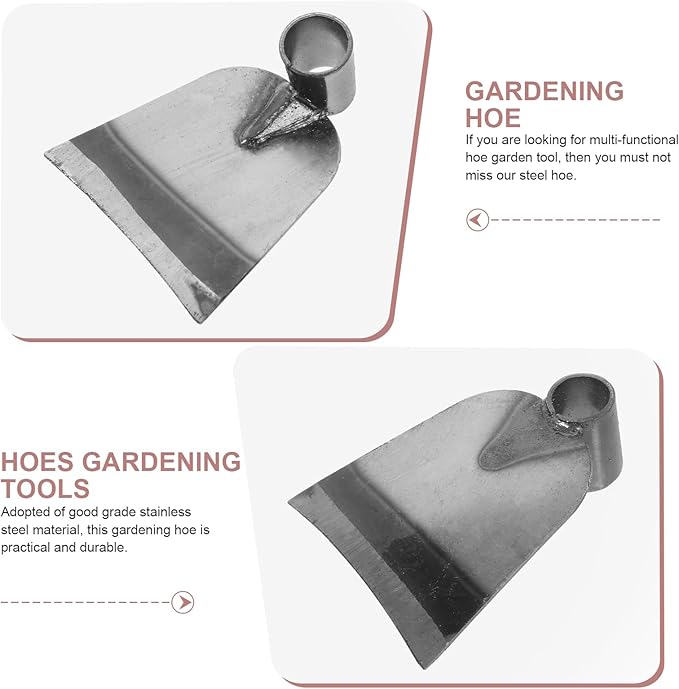 balacoo Hoe Farm Tool - Stainless Steel Gardening Hoe for Digging Weeding and Soil Loosening 6.1X5.11X2.16 Inches Ideal for Gardeners and Outdoor Enthusiasts