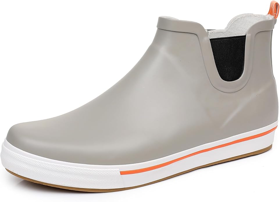 WTW Womens Rain Boots Deck Boots for Men - Lightweight Waterproof Rubber Fishing Rain Shoes with High Traction for Gardening Camping