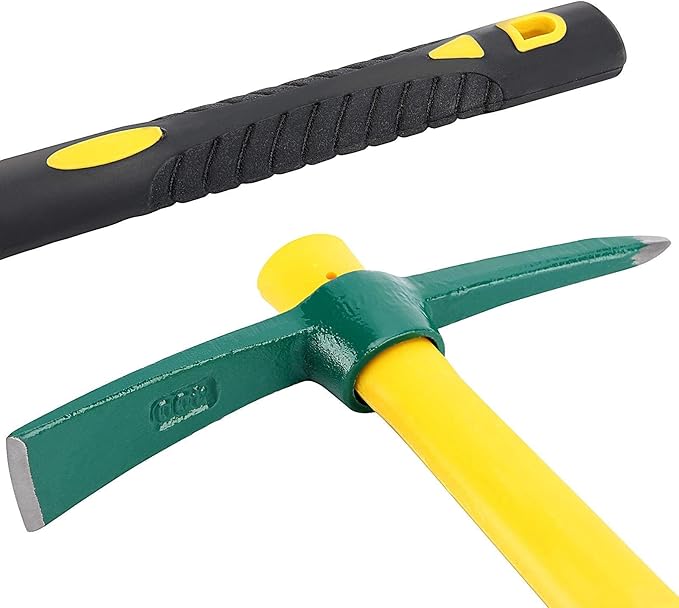 15 Inch Mattock Weeding Hoe, Dual Head Pick Axes Garden Tools Non-Slip Handle for Cultivating Vegetable Yard Garden Flower Beds Planting Prospecting Camping