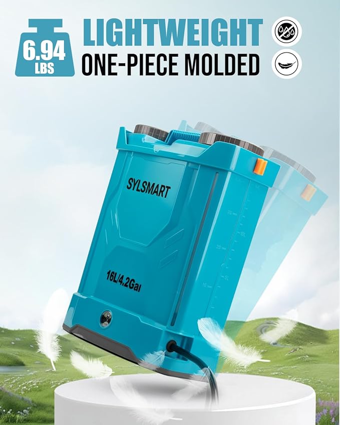 Battery Powered Backpack Sprayer 4 Gallon, 120PSI Adjustable Pressure & Lightweight Electric Sprayer, Garden Weed Yard Lawn Sprayer with 5 Spray Nozzles