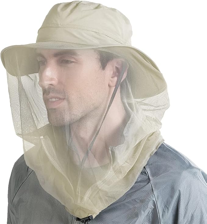 Peicees Head Net Hat for Men Women Adventure Fishing Hat Safari Hat for Hunting Camping Hiking