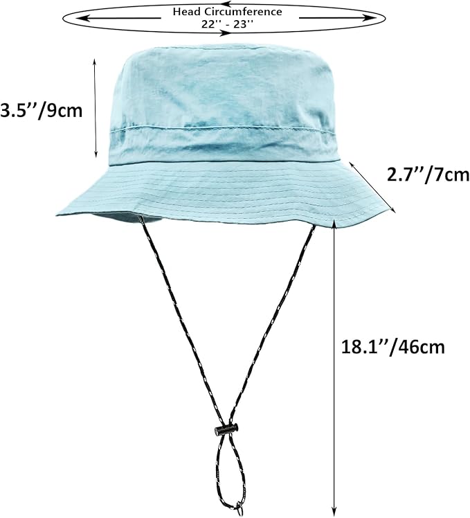 woogwin Waterproof Bucket Rain Hat with Chin Strap Quick Dry Packable Boonie Sun Hat Safari Hat UV Protection