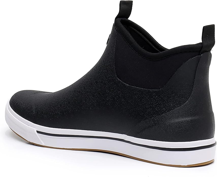 WTW Unisex Rain Boots for Men and Women Waterproof Rubber Fishing Deck Boots Neoprene Boots Slip on Ankle Garden Shoes