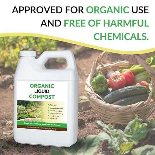 Organic Liquid Compost: Fast-Acting Alternative to Messy and Smelly Composting | Perfect for Brewing Compost Teas (32oz, 2 Pack, Treats Up to 10,000 Sq.Feet)