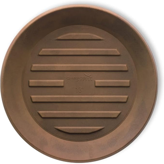Crescent Garden Universal Round Planter Saucer, Durable Drainage Dish for Plant Pots, Heavy-Duty Plant Dishes Saucer, Indoor & Outdoor Plant Trays - Rust (8.5 inch Inner, 11 inch Outer Diameter)