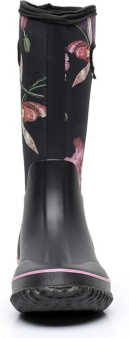 WTW Mid Calf Rain Boots for Women - Waterproof Insulated Neoprene Mud Boots Outdoor Hunting Garden Boots