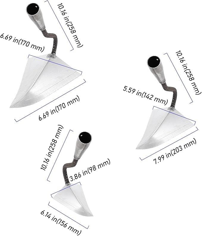 3 PCS Hoe Garden Tool Set, Triangle Gardening Hoes with Sharp Blade, Hand Plow Hoes for Digging, Backyard Weeding, Loosing Soil