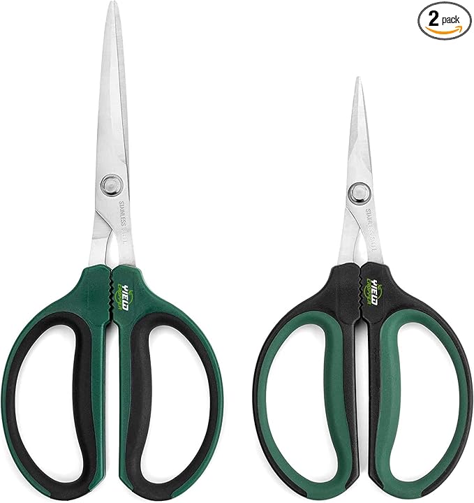 Hydroponic 2-Pack Bonsai Scissors and Plant Trimming Shears Set - Stainless Steel Pruning Shears for Indoor Gardening, Succulent Harvest, and Precision Plant Care