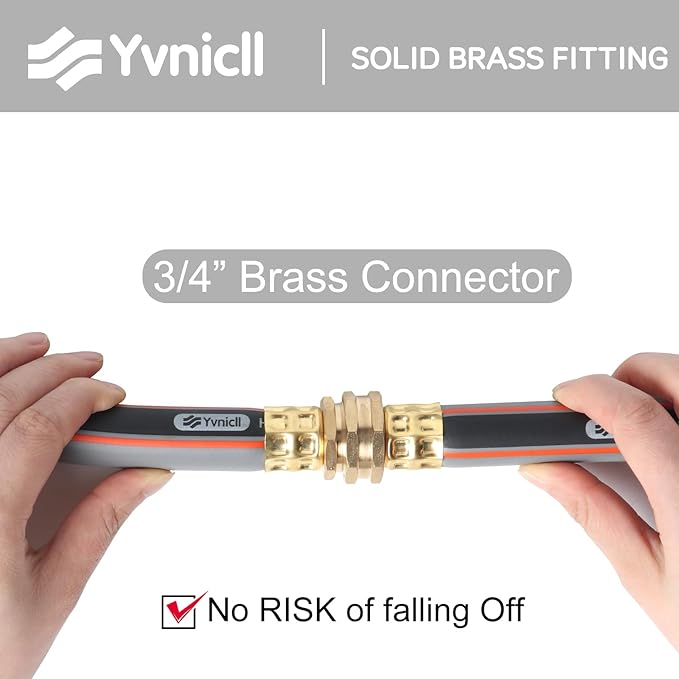 Garden Hose 10 ft 5/8,Heavy Duty Rubber Water Hose,Hybrid Durable Flexible Hose,Lightweight No Kink Hose for Outdoor Yard Lawn Condo Patio with Sprayer Nozzle and 3/4''Brass Solid Fittings