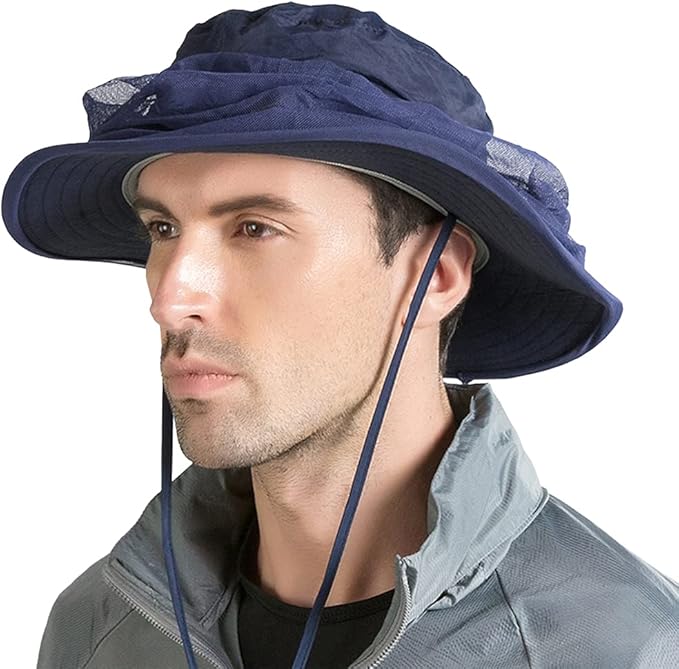 Peicees Head Net Hat for Men Women Adventure Fishing Hat Safari Hat for Hunting Camping Hiking