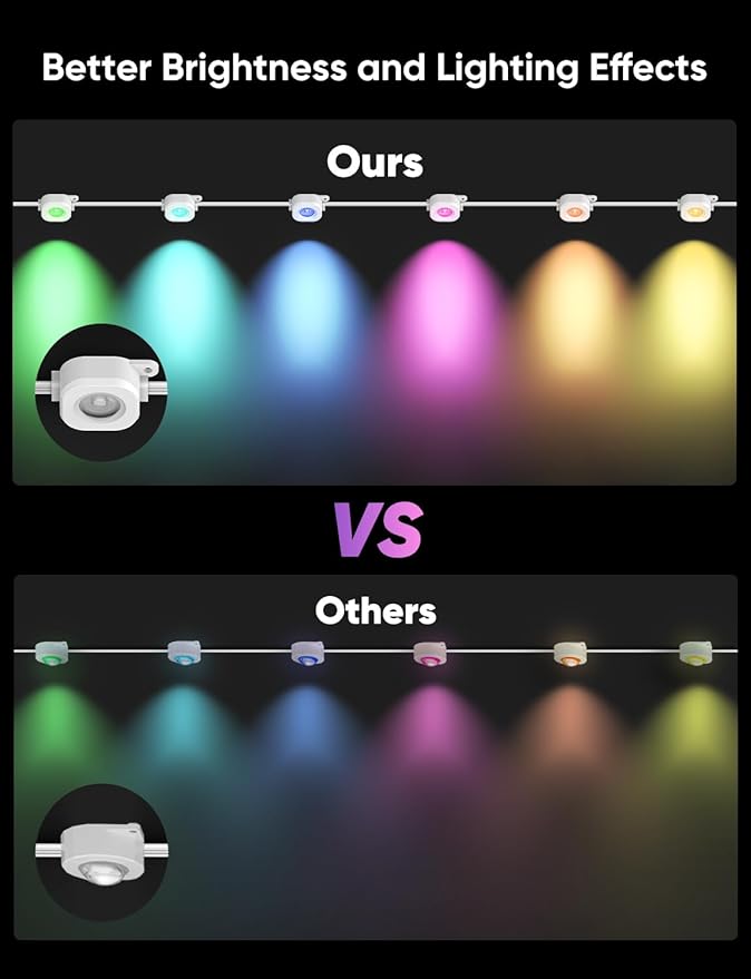 APPECK Permanent Outdoor Lights 50ft,RGBW Eaves Light with 36 LED Lights,111+ Scenes Modes Outdoor Lighting, Waterproof Permanent Light for Daily Holiday Halloween Decorations, Works with Alexa,White