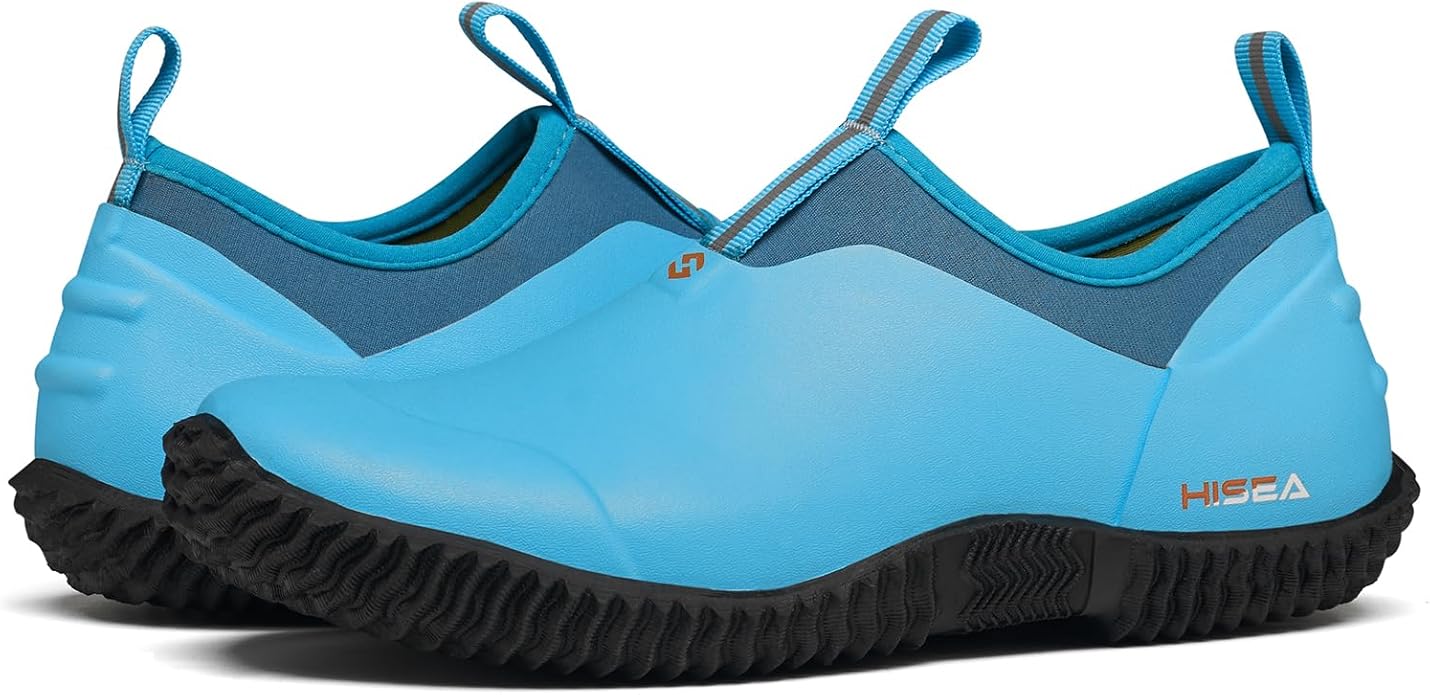 HISEA Waterproof Garden Shoes for Women Neoprene Slip-On Rubber Rain Footwear Short Ankle Booties